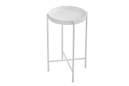 Imagem de Mesa Lateral Redonda com Bandeja Apoio Sala Aço Collie 30x60