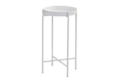 Imagem de Mesa Lateral Redonda com Bandeja Apoio Sala Aço Collie 30x60