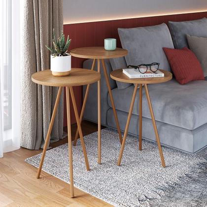 Imagem de Mesa Lateral Redonda Complementos Hanover 54 cm