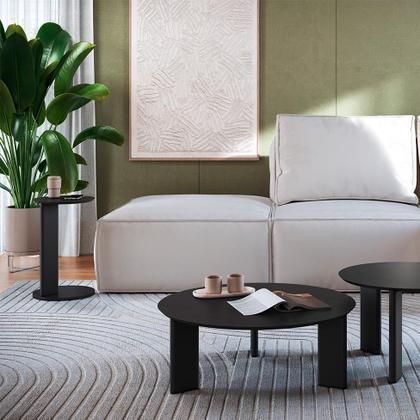 Imagem de Mesa Lateral Redonda Complementos Nero 35 cm