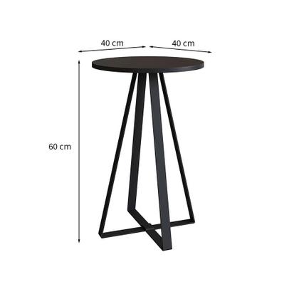 Imagem de Mesa Lateral Redonda Complementos Preta 40 cm