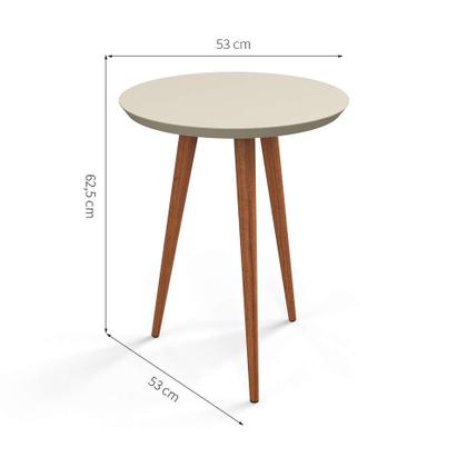 Mesa Lateral Redonda Luna 530 Off White - Patrimar Imagem de Mesa Lateral Redonda Luna 530 Off White