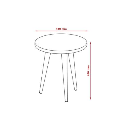 Imagem de Mesa Lateral Redonda Retrô Patrimar Legs