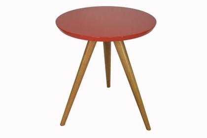 Imagem de Mesa Lateral Tampo Laqueado Para Sala Tampo 40 cm Tripé Pés Palito