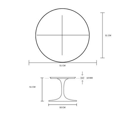 Imagem de Mesa Lateral Tulipa Saarinen Redonda 51 cm - Freijó