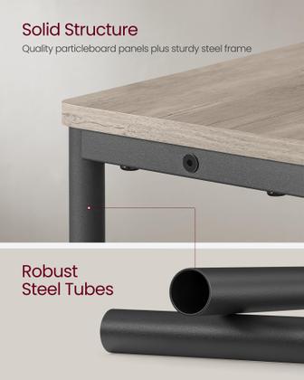 Imagem de Mesa lateral VASAGLE Mesa de cabeceira de 3 camadas com estação de carregamento