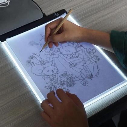Imagem de Mesa Luz Prancheta Led 3 Níveis Desenho Transposição Usb A5