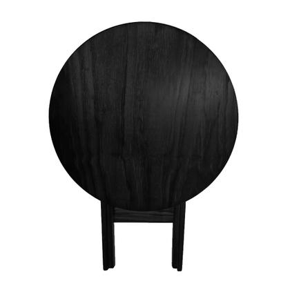 Imagem de Mesa Madeira 68cm Diametro Dobravel com 2 Cadeiras Bares Preto / Liso
