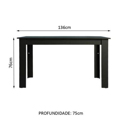 Imagem de Mesa Madesa Retangular Tampo de Madeira 5231 - Preto
