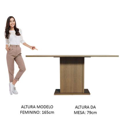 Imagem de Mesa Madesa Retangular Tampo de Madeira 5275 - Rustic/Branco