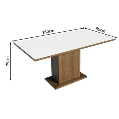 Imagem de Mesa Madesa Retangular Tampo de Madeira 5275 - Rustic/Branco