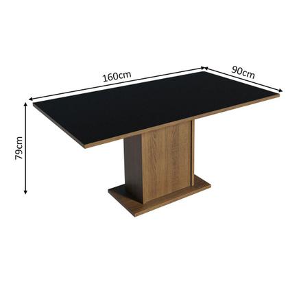 Imagem de Mesa Madesa Retangular Tampo de Madeira 5275 Rustic/Preto