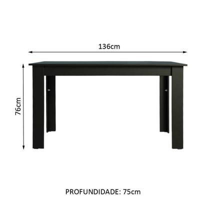 Imagem de Mesa Madesa Retangular Tampo de Madeira Preto