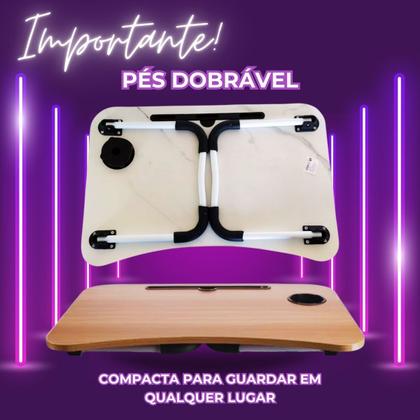 Imagem de Mesa Mesinha Apoio Cama Sofá Suporte Notebook Tablet Copo Refeição Homi Office Dobrável