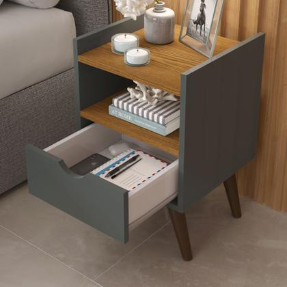 Imagem de Mesa Mesinha de Cabeceira para Quarto Pequena com Gaveta e Nicho Alice