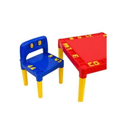 Imagem de Mesa Mesinha Didática Infantil Com 2 Cadeiras Educativa Letras Números Mesa Infantil Escolar Tramontina
