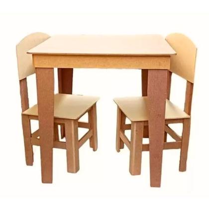 Imagem de Mesa Mesinha Didática Infantil Em Mdf Com Baú e 2 Cadeirinhas