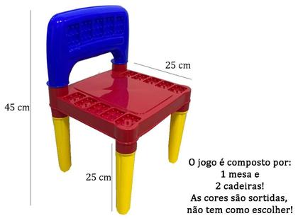 Imagem de Mesa / Mesinha Infantil 2 Cadeiras Plástica Educativo Tritec