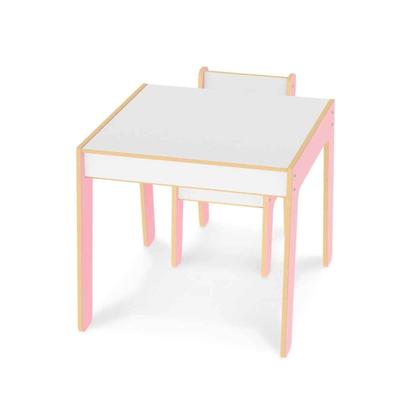 Imagem de Mesa Mesinha Infantil De Madeira Com 1 Cadeira Cadeirinha Junges Várias Cores Crianças Até 40Kg