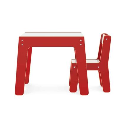 Imagem de Mesa Mesinha Infantil De Madeira Com 1 Cadeira Cadeirinha Junges Várias Cores Crianças Até 40Kg