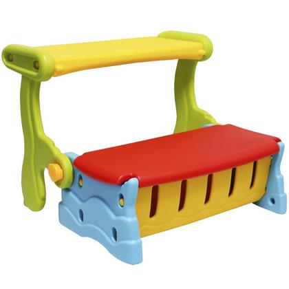 Imagem de Mesa Mesinha Infantil Plástico 3 em 1 Banco Baú Cadeira Importway IWMI-3X1 Colorido