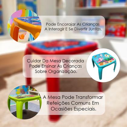 Imagem de Mesa Mesinha Infantil Plástico Educativa Resistente Estudar Lanchar Brincar