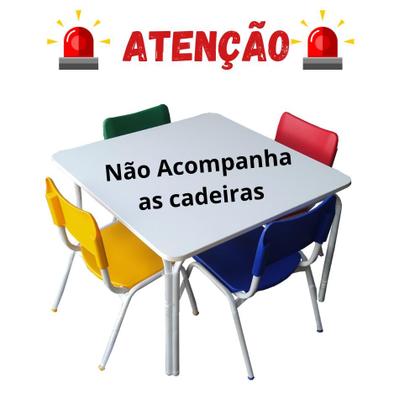 Imagem de Mesa Mesinha Infantil Tampo Mdf Branco Fnde
