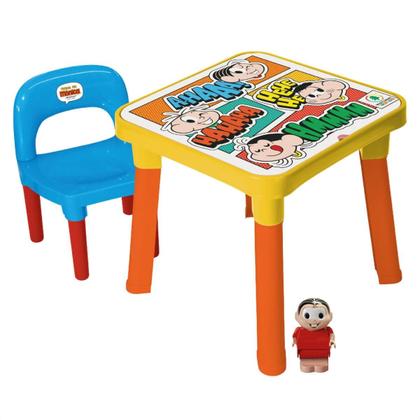 Imagem de Mesa Mesinha monica cebolinha Didática Com Cadeira divisória