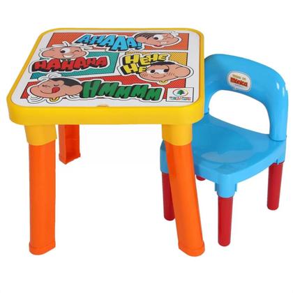 Imagem de Mesa Mesinha monica cebolinha Didática Com Cadeira divisória