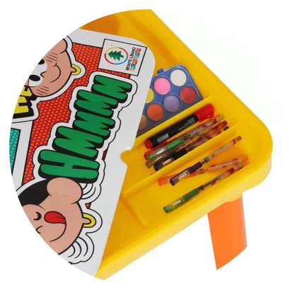 Imagem de Mesa Mesinha monica cebolinha Didática Com Cadeira divisória