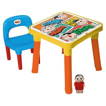 Imagem de Mesa Mesinha monica cebolinha Didática Com Cadeira divisória