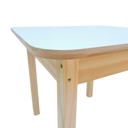 Imagem de Mesa Mesinha Quadrada Com Baú Infantil Para Atividades De Madeira MDF Maciça