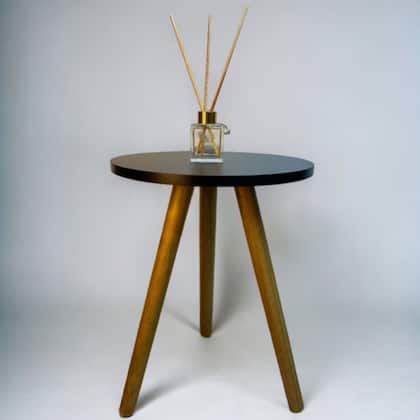 Imagem de Mesa Mesinha Redonda De Centro Canto Apoio Tampo MDF Rustico Tripé Retro Pe Palito Madeira Maciça Decoração