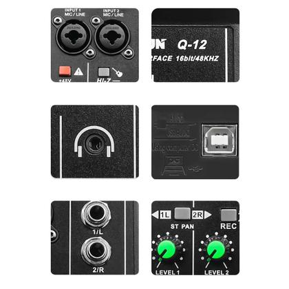 Imagem de Mesa Mixer Placa De Som Vedo Q-12 Interface De Audio Usb Pc Profissional