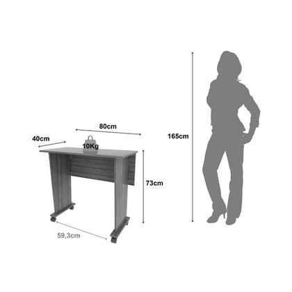 Imagem de Mesa Multiuso Casal Dobrável ME4117 c/ Rodízios Amêndoa - Tecno Mobili