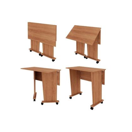 Imagem de Mesa Multiuso Casal Dobrável ME4117 c/ Rodízios Amêndoa - Tecno Mobili