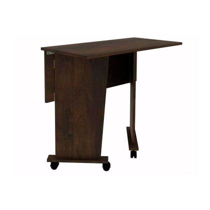 Imagem de Mesa Multiuso Casal Dobrável ME4117 c/ Rodízios Amêndoa - Tecno Mobili