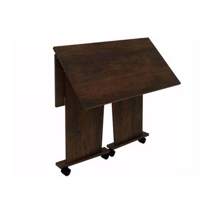 Imagem de Mesa Multiuso Casal Dobrável ME4117 c/ Rodízios Amêndoa - Tecno Mobili