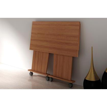 Imagem de Mesa Multiuso Casal Dobrável ME4117 c/ Rodízios Amêndoa - Tecno Mobili