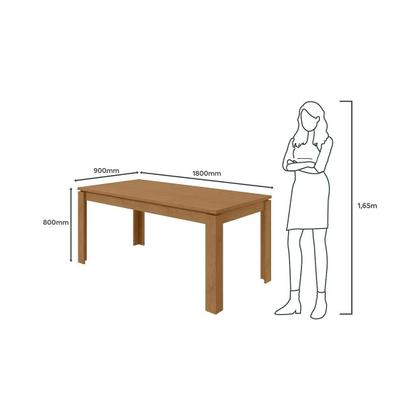 Imagem de Mesa Multiuso Cozinha Athenas c/Tampo Madeirado 180x90cm Amêndoa - Lopas