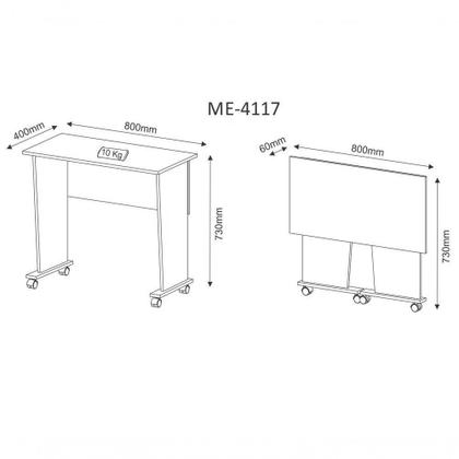 Imagem de Mesa Multiuso Dobravel Para Notebook Me4117 Nogal Nogal