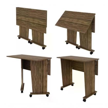 Imagem de Mesa Multiuso Dobravel Para Notebook Me4117 Nogal Nogal