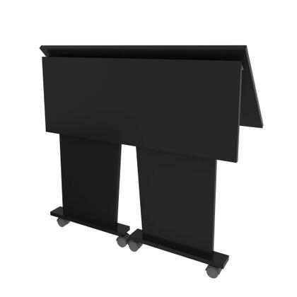 Imagem de Mesa Multiuso para Computador Escrivaninha Dobrável 80cm com Rodízio Preta ME4117 Tecnomobili