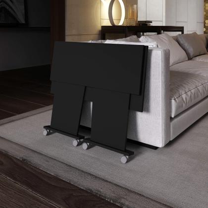 Imagem de Mesa Multiuso para Computador Escrivaninha Dobrável 80cm com Rodízio Preta ME4117 Tecnomobili