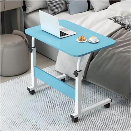 Imagem de Mesa Notebook Ajustavel Escrivaninha Multiuso Cafe Sofa Cama Rodas Computador Home Office Computador Azul