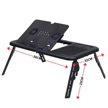 Imagem de Mesa Notebook Apoio Refrigerador 2 Coolers Ventilador Touch Suporte Base Refrigerada Cama Sofa Ergonomica Dobravel Artic