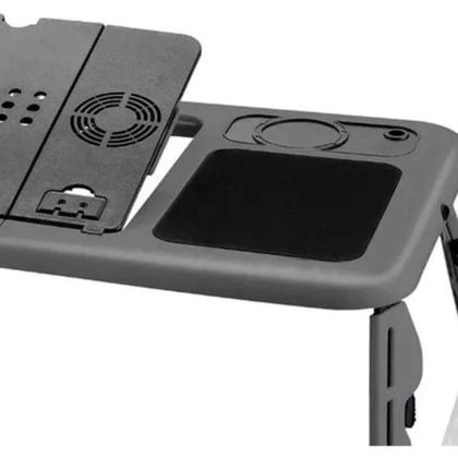 Imagem de Mesa Notebook Apoio Refrigerador 2 Coolers Ventilador Touch Suporte Base Refrigerada Cama Sofa Ergonomica Dobravel Artic