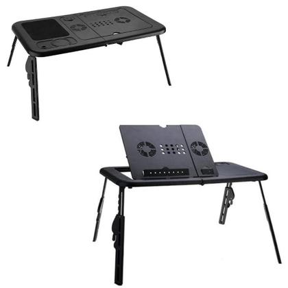 Imagem de Mesa Notebook Apoio Refrigerador 2 Coolers Ventilador Touch Suporte Base Refrigerada Cama Sofa