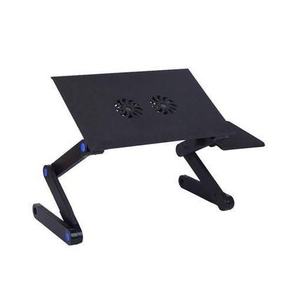 Imagem de Mesa Notebook com Cooler Ventilador Dobrável Portátil em Alumínio Articulável para Mesa Cama E Sofá
