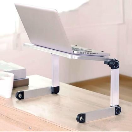 Imagem de Mesa Notebook Dobravel Aluminio Multifuncional Suporte Ajustavel Articulavel 360 Mousepad Portatil Cama Sofa Home Offic